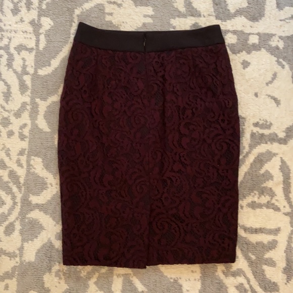 LOFT Ann Taylor violet and black lacy skirt - Picture 2 of 5